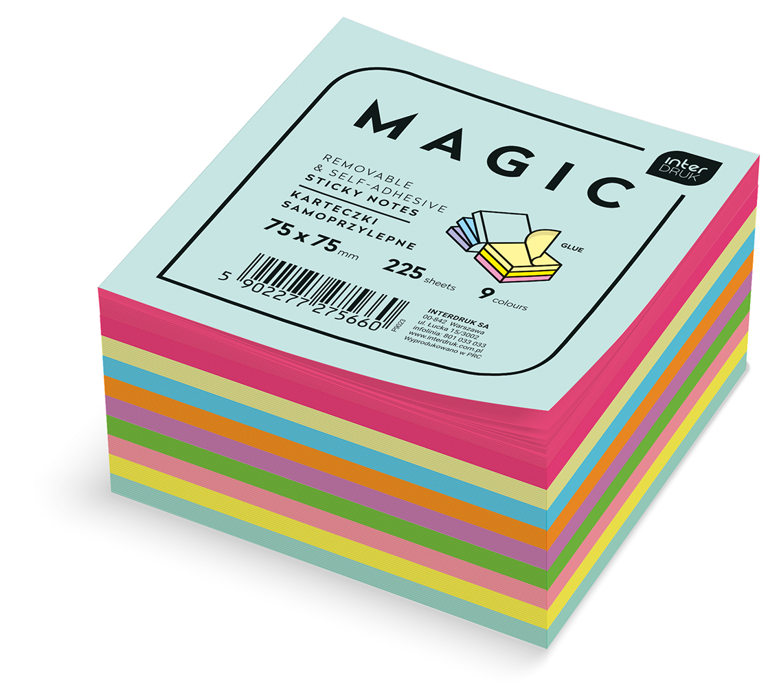 INTERDRUK KARTECZKI SAMOPRZELEPNE       9*75*75 MAGIC CUBE /6/
