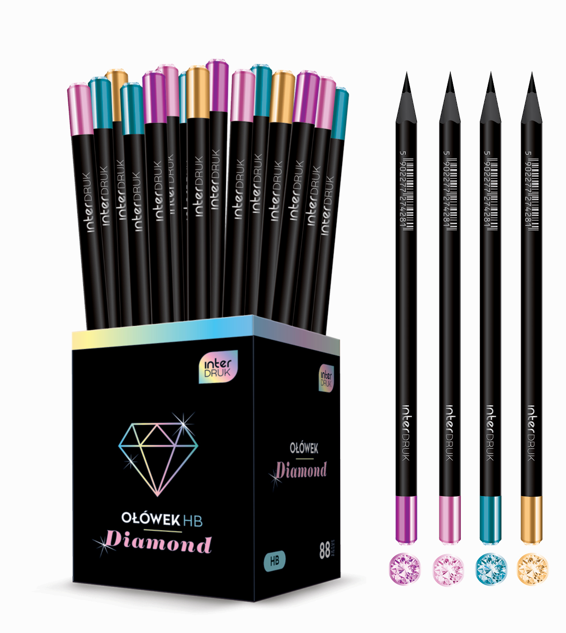 interdruk ołówek czarny diamond pastel p9018/88/