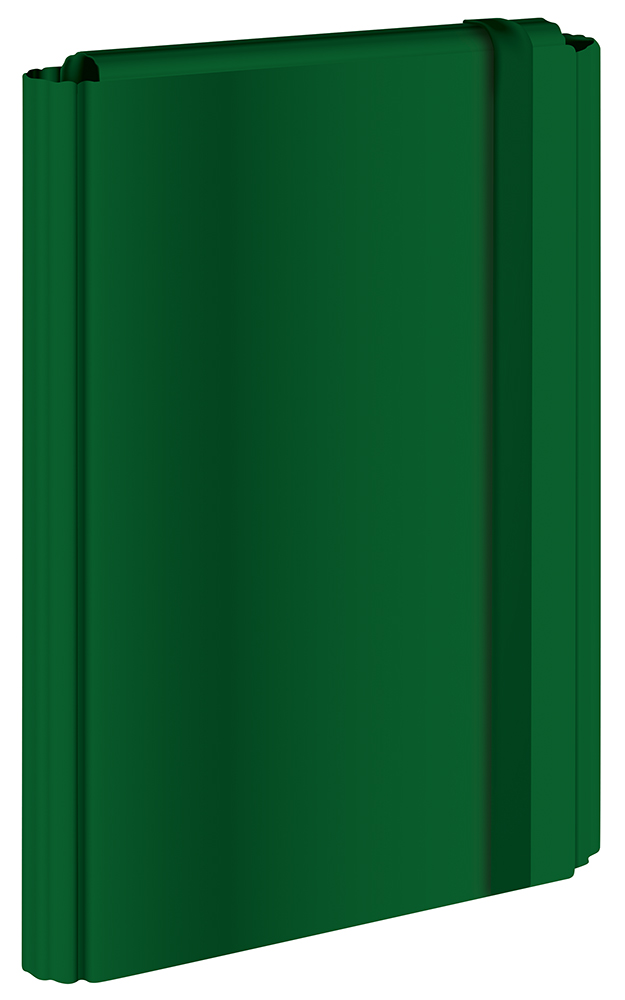 INTERDRUK TECZKA A4+ Z GUMKĄ TWARDA OPRAWA 3CM ZIELONA /2/
