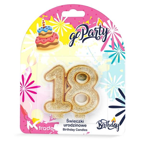 MK TRADE ŚWIECZKA URODZINOWA SF-057-18 A'1CYFRA 18