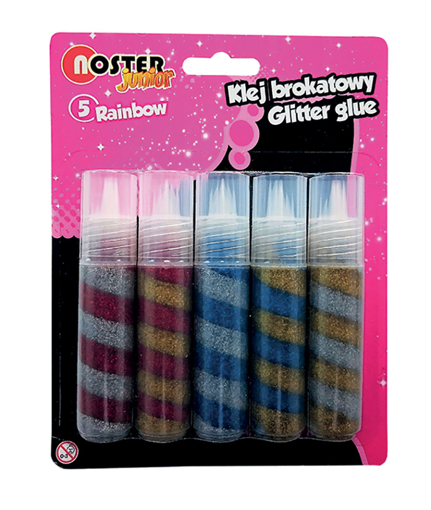 noster klej brokatowy 5kol.rainbow /6/  interdruk