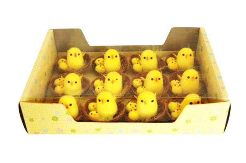 OZD.WIELKANOCNA KURCZAKI W GNIAZDKU OP. 12SZT LUK-WN 15BY152