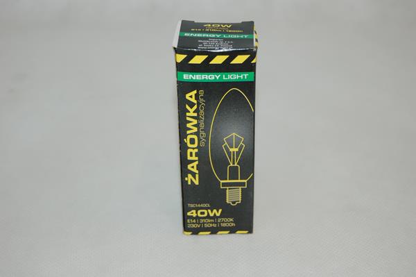 żarówka 40w/e14 świeczka m/gwint energy light 230v sygnalizacyjna /10/