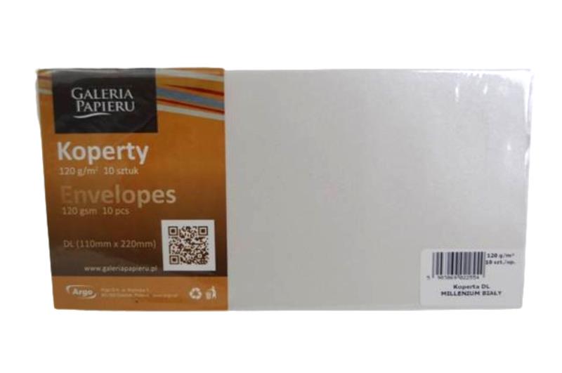 KOPERTA DL 120g/10szt BIAŁA MILLENIUM   282201 ARGO