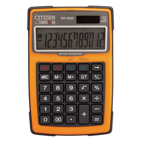 kalkulator citizen wr-3000 wodoodporny pomarańczowy cdc