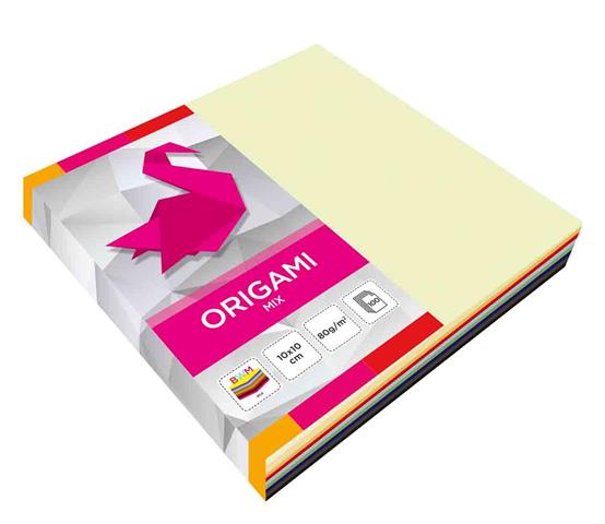 interdruk origami 10*10cm  80g/m2 a'100 fluo+ pastel