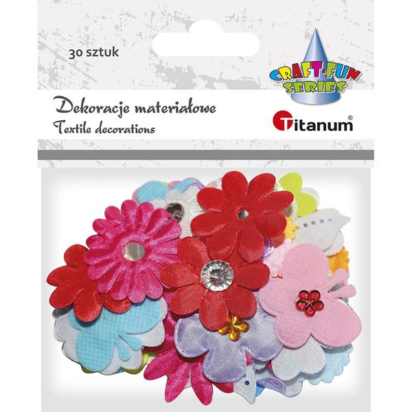 titanum dekoracje materiałowe a'30 kwiatki z kryształkami 284829