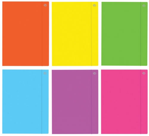 INTERDRUK TECZKA A4+ Z GUMKĄ FLUO MIX /10