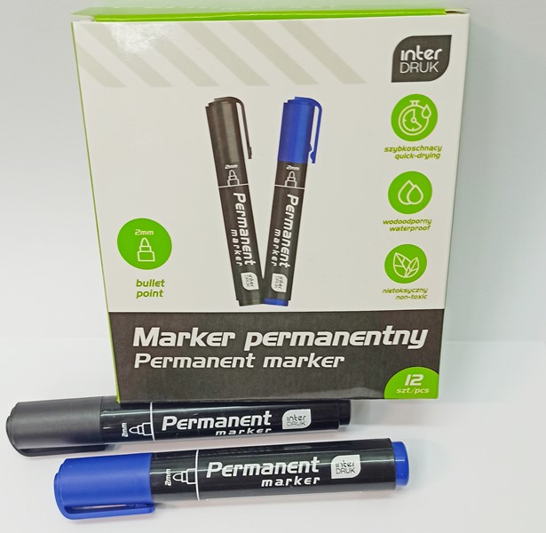 interdruk marker permanentny mix 6*2    kolory /12/