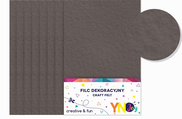 INTERDRUK FILC DEKORACYJNY SZARY OP.8SZT YN JOY