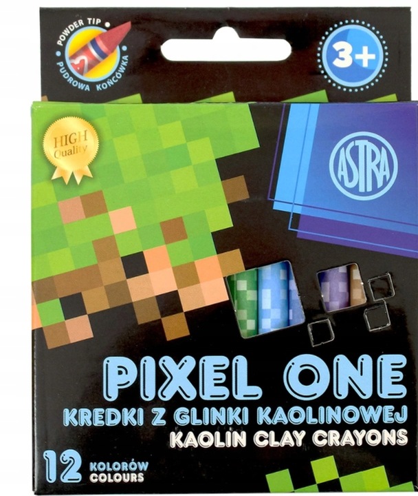 astra kredki z glinki kaolinowej 12kol. pixel one /24/ 316 121 007