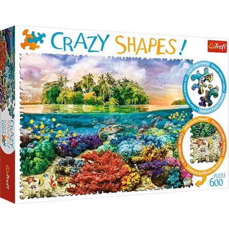 trefl puzzle 600el crazy shapes tropikalna wyspa 11113