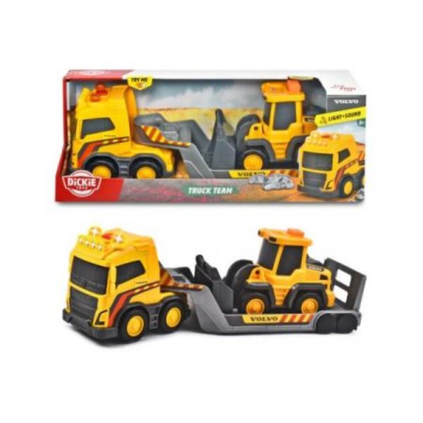 dickie volvo construction ciężarówka ze spychaczem 32cm św.dź. 203725008