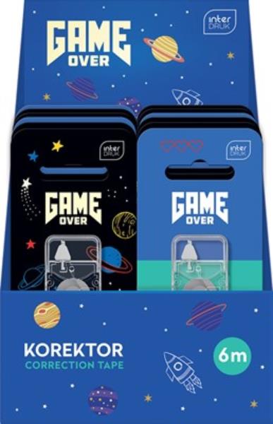 INTERDRUK KOREKTOR W TAŚMIE 6M GAME OVER/12/