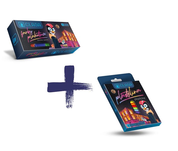 **CLASA FARBA PLAKATOWA 8KOL. 20ML + PLASTELINA 8KOL.SCHEMAT /20/