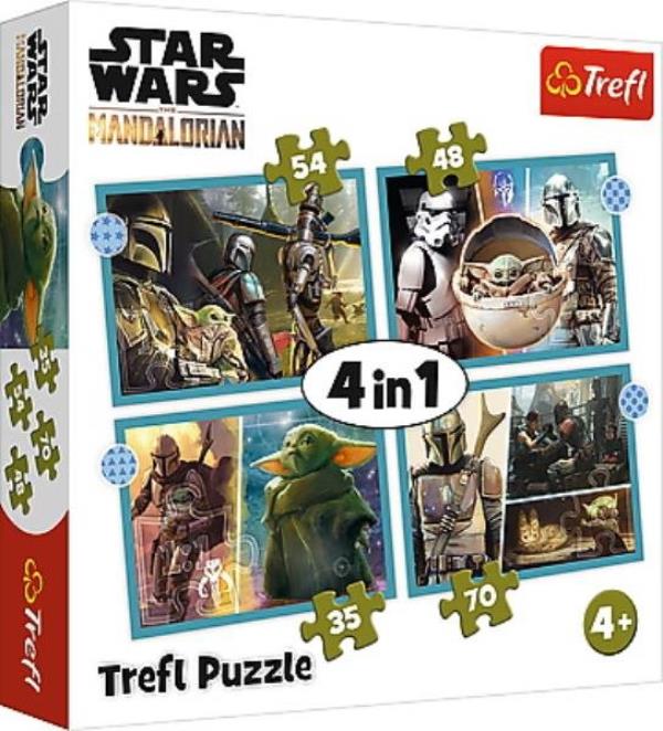 trefl puzzle 4w1 mandalorian star wars  35,48,54,70el 34397