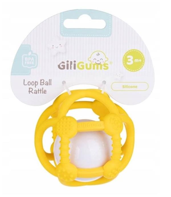 dumel giligums piłka grzechotka silikonowa żółta gg50136