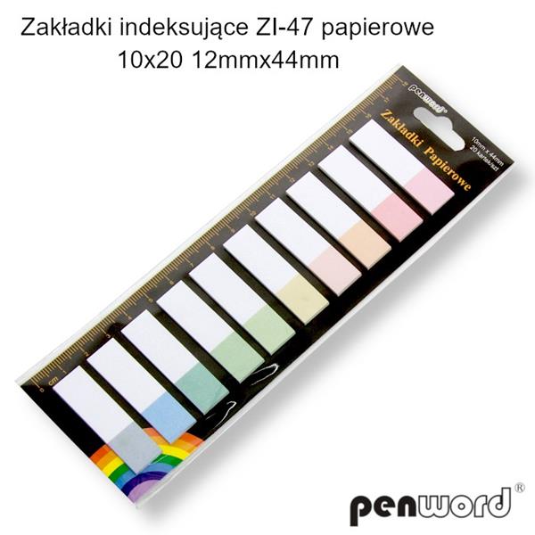 ZAKŁADKI INDEKSUJĄCE 12MM*44M 10SZT*20  KARTEK PAPIEROWE ZI-47 PSH  /24/