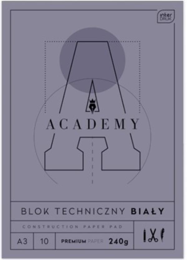 interdruk blok techniczny a3 biały 10k  240g academy /10/ /40/