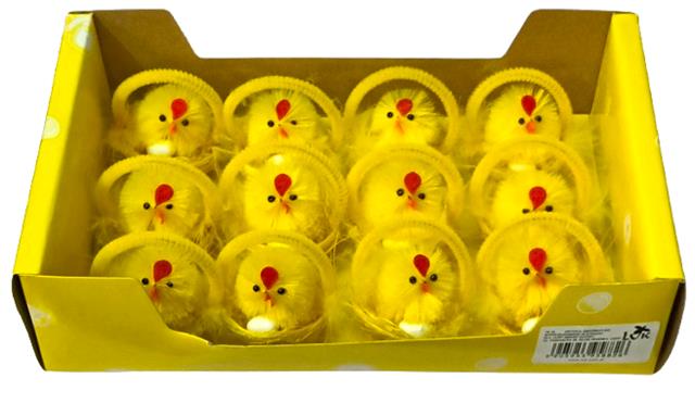 OZD.WIELKANOCNA KURCZAK W GNIAZDKU OP 12SZT LUK-WN 16-16