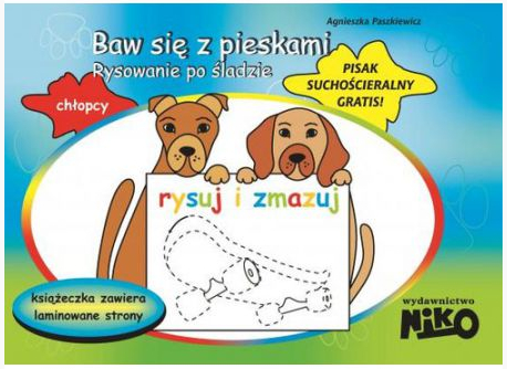 niko książeczka rysowanie po śladzie baw się z pieskami