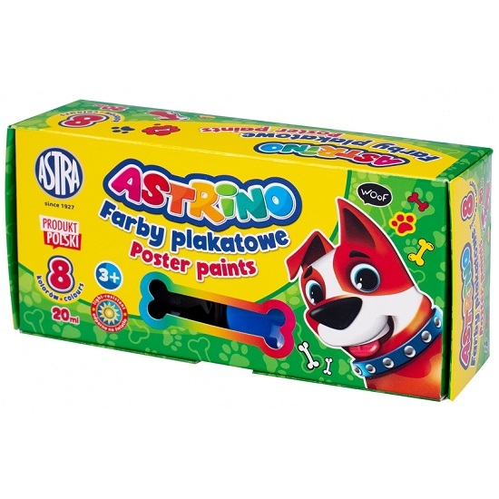 ASTRA FARBY PLAKATOWE 8 KOLORÓW 20ML ASTRINO 301 221 002 /6/