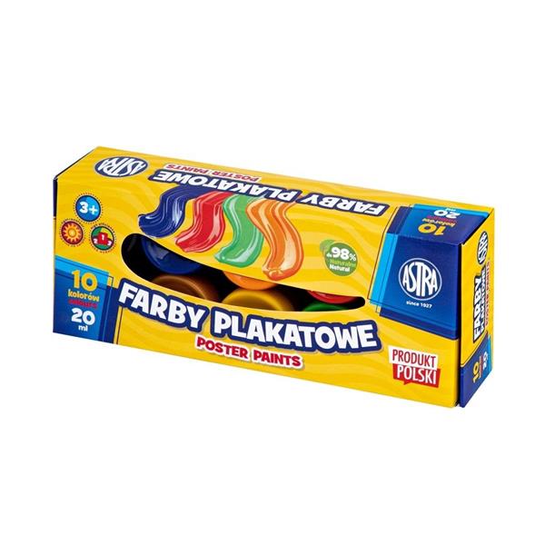 astra farby plakatowe 10kol 20ml standard box 301 13 044