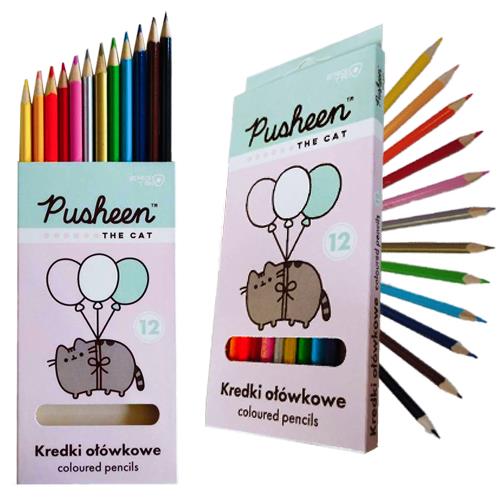 majewski kredki bambino ołówkowe 12 kolorów trójkątne pusheen /10/