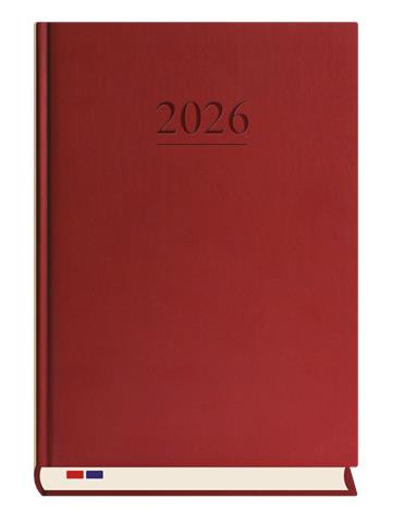 M&P TERMINARZ STACJONARNY 2026 BORDO A4 T-229V-B