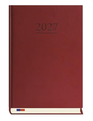 M&P TERMINARZ STACJONARNY 2027 BORDO A4 T-229V-B