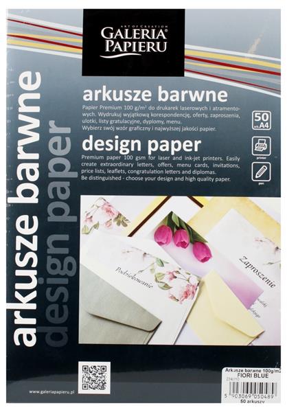 KARTON OZD.ARKUSZE BARWNE 100/50 FIORI BLUE 234310 ARGO