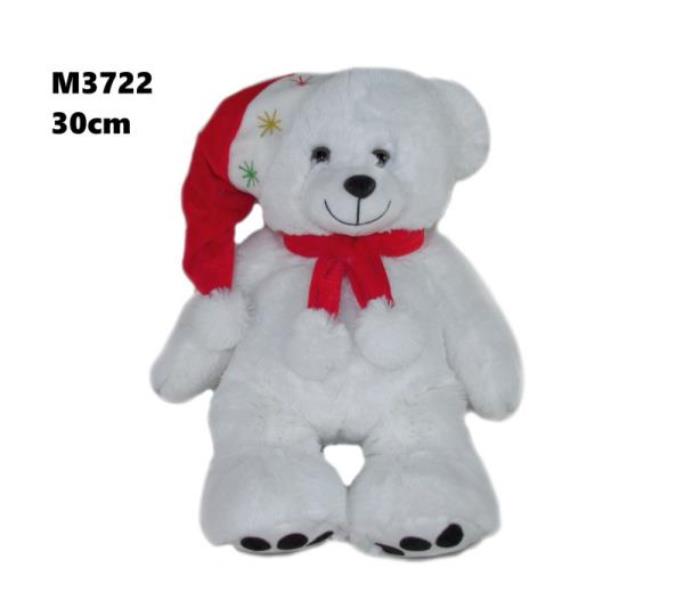 SUNDAY MIŚ W CZAPCE I SZALIKU BIAŁY 30CM M3722 GWIAZDKA