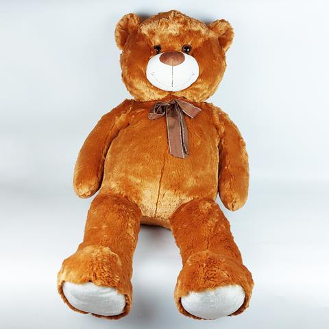 MADEJ MASKOTKA MIŚ Z KOKARDĄ BRĄZOWY 100CM 001773 CZAPSKA