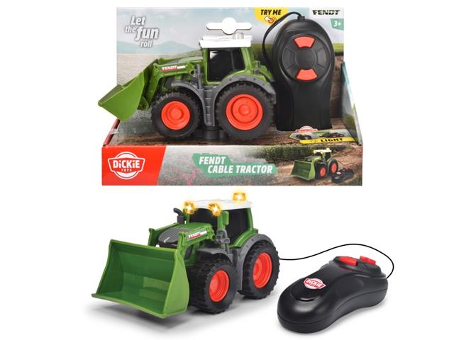 DICKIE TRAKTOR FARM FENDT Z PILOTEM NA KABEL 14CM ŚWIATŁO DŹWIĘK SIMBA