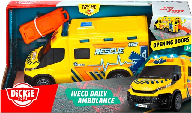 dickie samochód iveco daily ambulans 18cm św/dźw. 3713014     simba