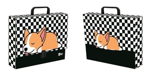 MAJEWSKI TECZKA A4 XL Z RĄCZKĄ ST.RIGHT SLEEPY CORGI 33*24.8*9CM
