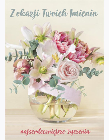 POLMAK KARTKA OZDOBNA B6B IM 713 Z BROKATEM IMIENINY /25/