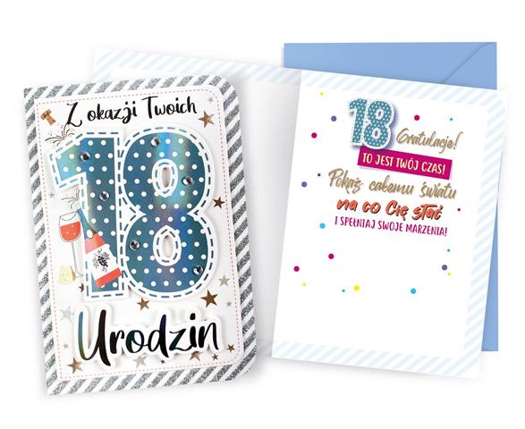 KUKARTKA KARTKA OZDOBNA 18 URODZIN DK-900