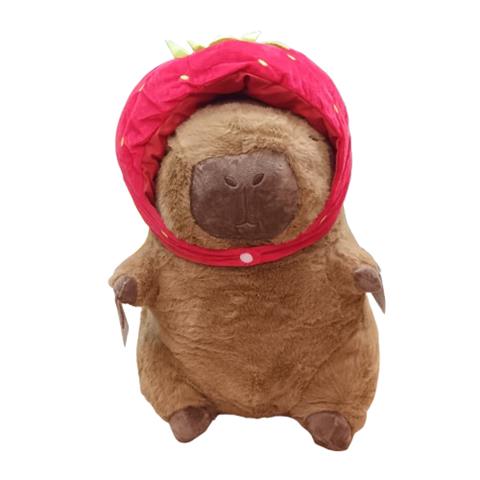 MASKOTKA KAPIBARA CZAPKA TRUSKAWKA 40CM  ROZETTE