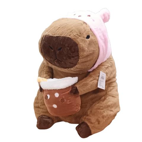 MASKOTKA KAPIBARA CZAPKA KRÓLIK 50CM  ROZETTE