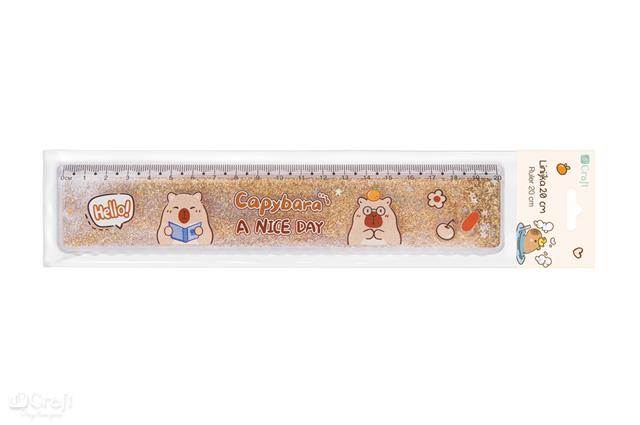 DP CRAFT LINIJKA 20CM Z WODĄ I BROKATEM KAPIBARA ZŁOTA DPCA-018