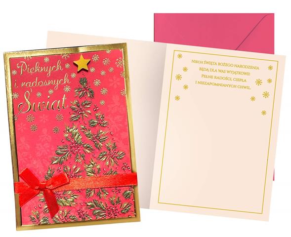 KUKARTKA KARTKA OZDOBNA BN GWIAZDKA DK-1355BN