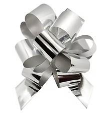 GIFT KOKARDA OZDOBNA 5CM METAL SREBRNA OP. 10SZT