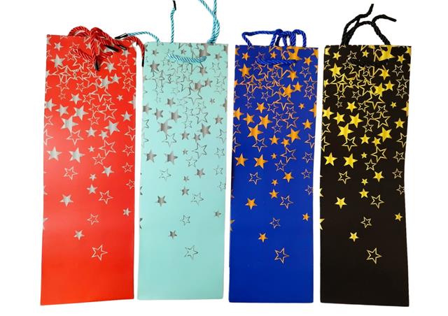 TORBA OZDOBNA 35*11*9CM BUTELKA GWIAZDKI VISTAR-BN 903429 /12/