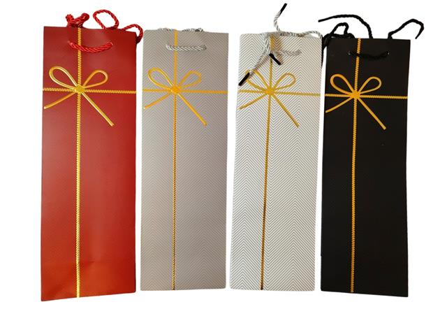 TORBA OZDOBNA 35*11*9CM BUTELKA WSTĄŻKA VISTAR 903428 /12/