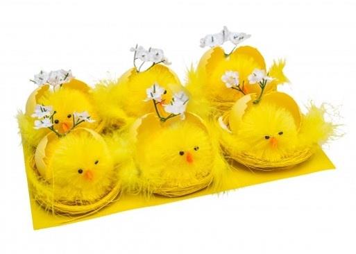 OZD.WIELKANOCNA KURCZAK W GNIAZDKU OP 6SZT LUK-WN 17-9