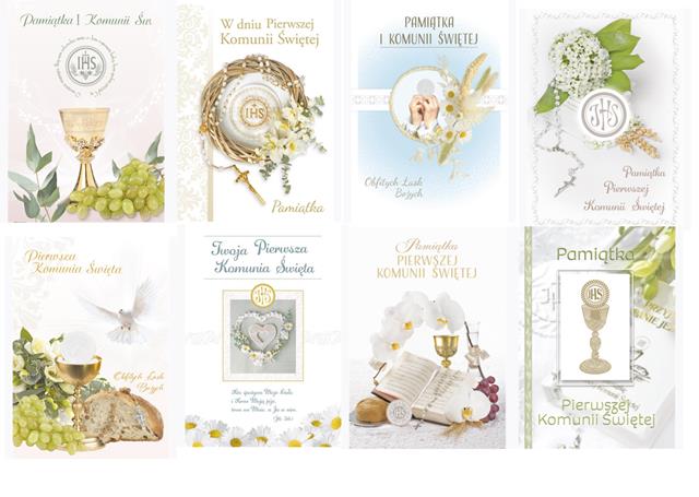 POLMAK KARTKA OZDOBNA KOMUNIA ŚWIĘTA    B6B KOM 113 BROKAT /25/