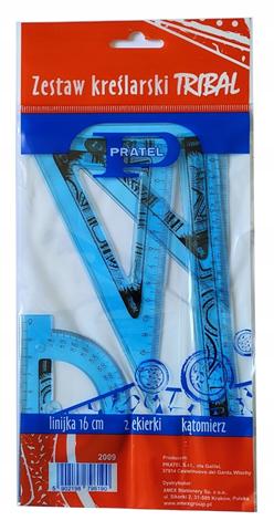 PRATEL ZESTAW KREŚLARSKI Z LINIJKĄ 16CM TRIBAL 2009 /20/ AMEX