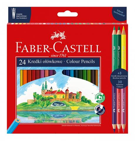 FABER KREDKI 24 KOLORY + 3 KREDKI DWUSTRONNE WAWEL 20 14 81 /6/ AMEX