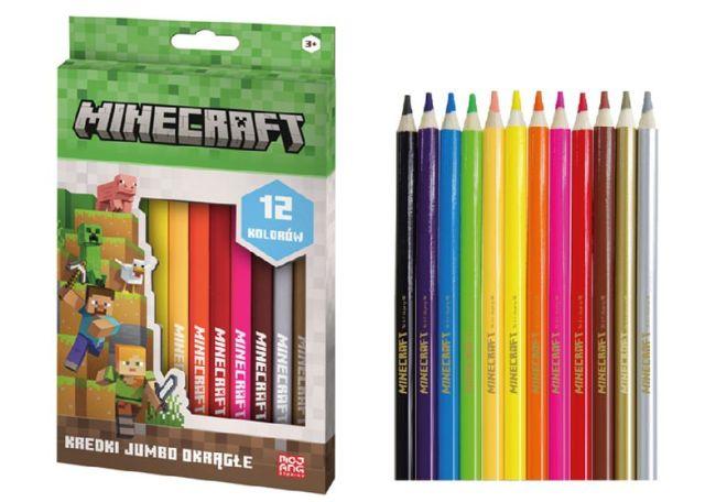 ASTRA KREDKI OŁÓWKOWE 12 KOLORÓW TRÓJKĄTNE JUMBO MINECRAFT 312 026 050